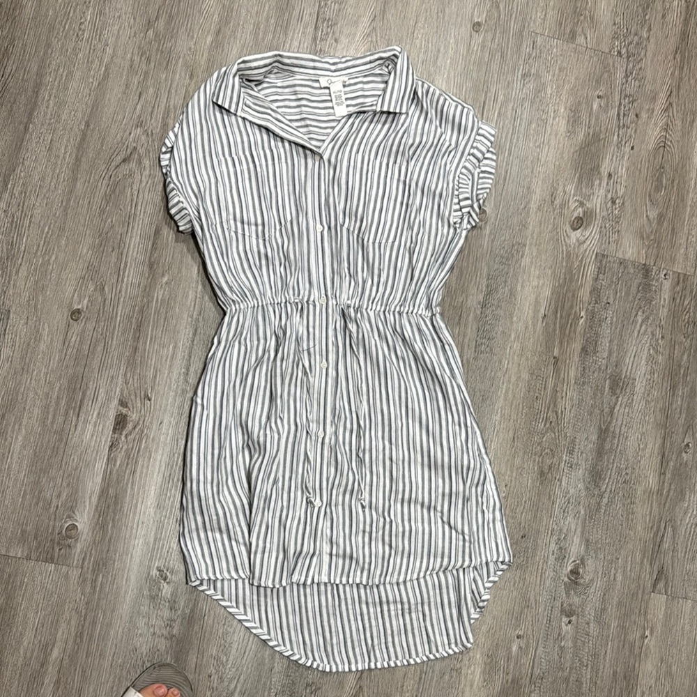 Striped Button-Up Dress